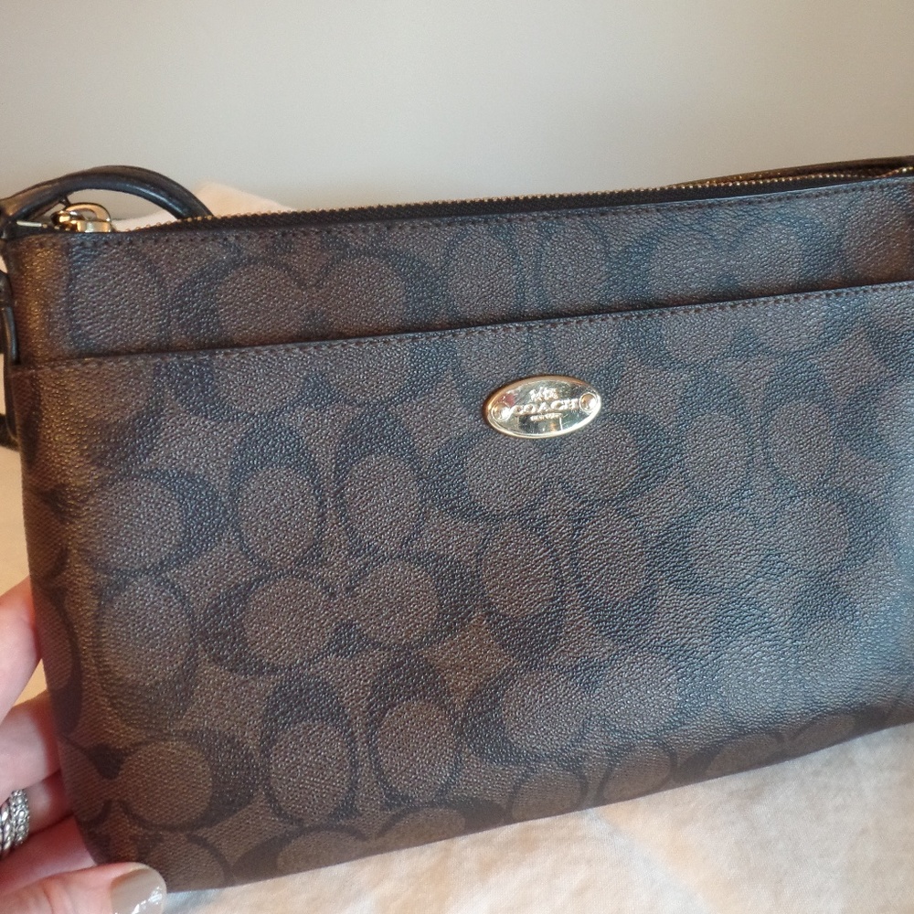 Coach Crossbody, Brown Signature, EUC